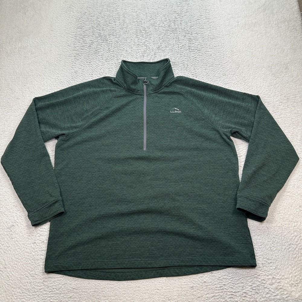 LL Bean Sweater Men's Size Large Regular Adventure Grid Fleece 1/4 Zip Outdoors